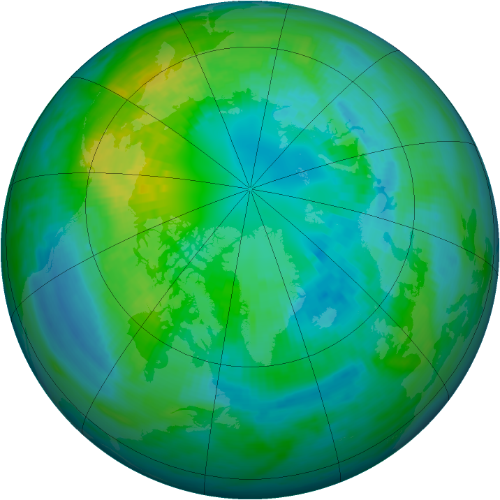 Arctic ozone map for 14 October 1982